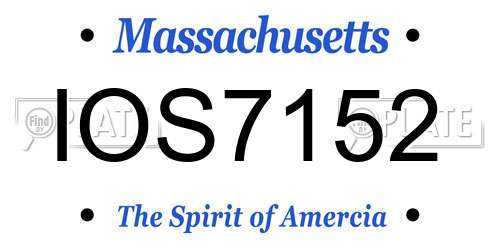 IOS7152 Massachusetts License Plate