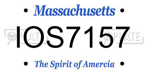 IOS7157 Massachusetts License Plate