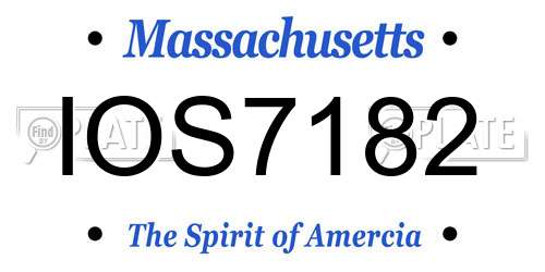 IOS7182 Massachusetts License Plate