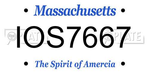 IOS7667 Massachusetts License Plate