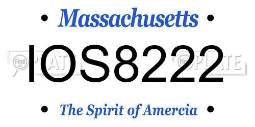 IOS8222 Massachusetts License Plate