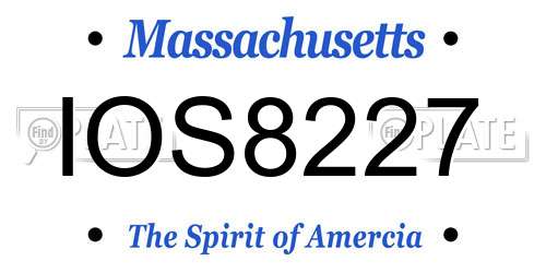 IOS8227 Massachusetts License Plate