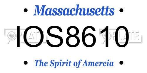 IOS8610 Massachusetts License Plate