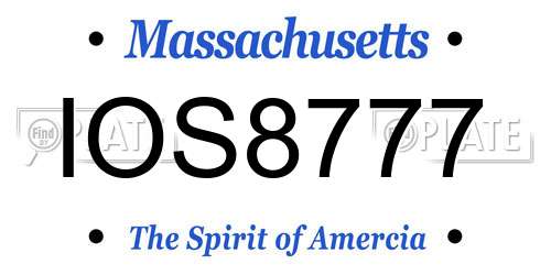 IOS8777 Massachusetts License Plate