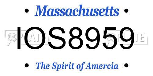 IOS8959 Massachusetts License Plate
