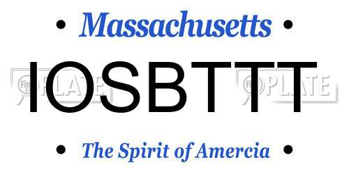 IOSBTTT Massachusetts License Plate