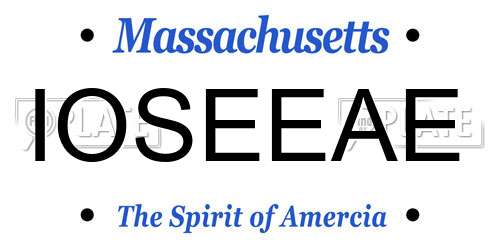 IOSEEAE Massachusetts License Plate