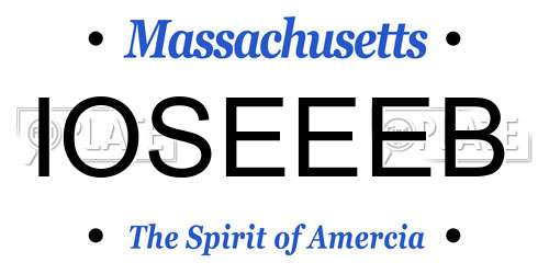 IOSEEEB Massachusetts License Plate