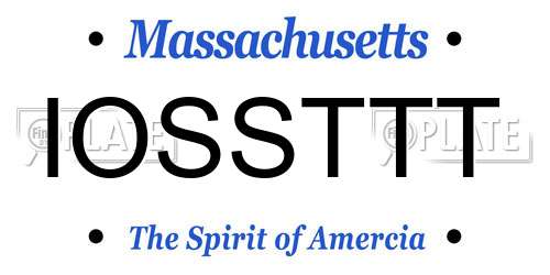 IOSSTTT Massachusetts License Plate
