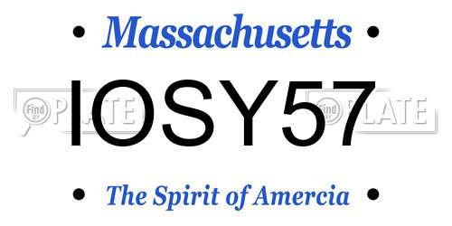 IOSY57 Massachusetts License Plate