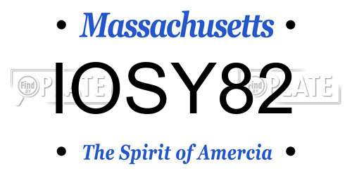 IOSY82 Massachusetts License Plate
