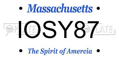 IOSY87 Massachusetts License Plate