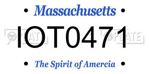 IOT0471 Massachusetts License Plate