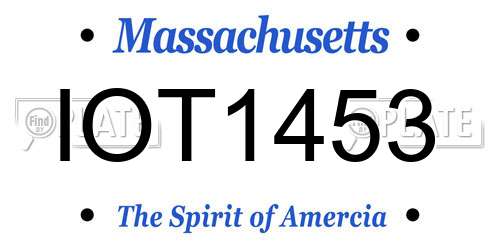 IOT1453 Massachusetts License Plate