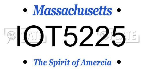 IOT5225 Massachusetts License Plate
