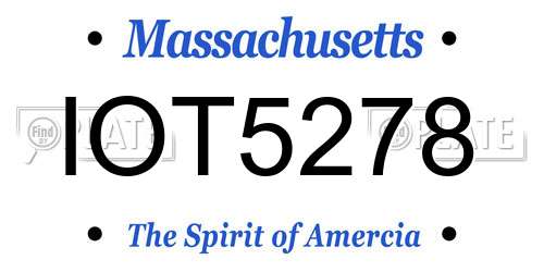 IOT5278 Massachusetts License Plate