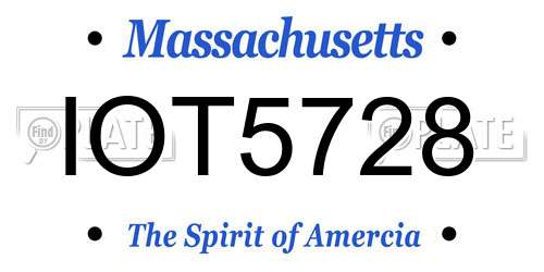 IOT5728 Massachusetts License Plate