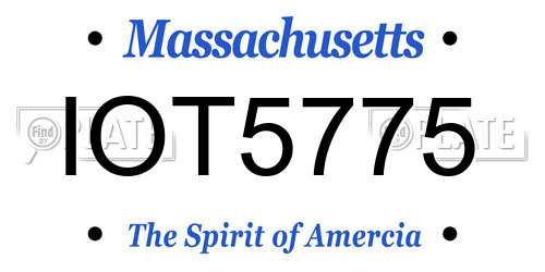 IOT5775 Massachusetts License Plate
