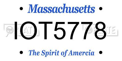 IOT5778 Massachusetts License Plate