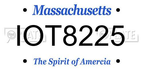 IOT8225 Massachusetts License Plate