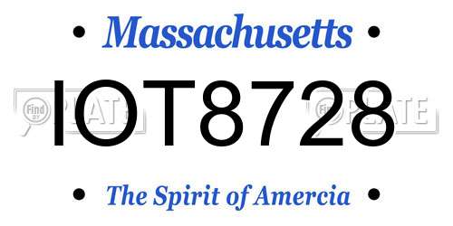 IOT8728 Massachusetts License Plate
