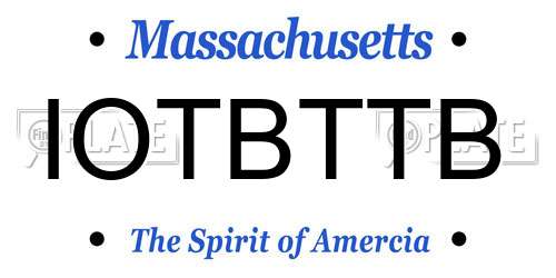 IOTBTTB Massachusetts License Plate