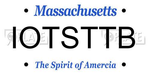 IOTSTTB Massachusetts License Plate