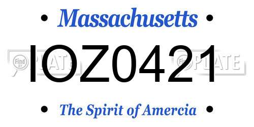 IOZ0421 Massachusetts License Plate