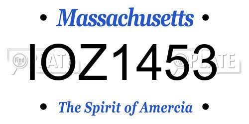 IOZ1453 Massachusetts License Plate