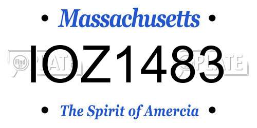 IOZ1483 Massachusetts License Plate