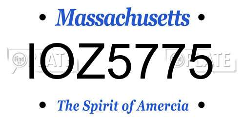 IOZ5775 Massachusetts License Plate