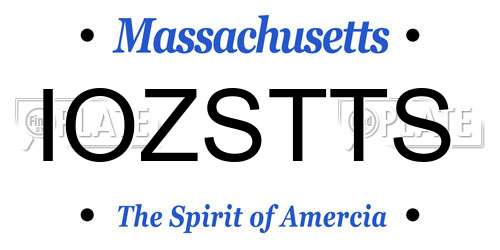 IOZSTTS Massachusetts License Plate