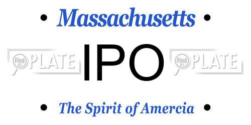 IPO Massachusetts License Plate