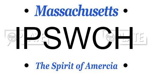 IPSWCH Massachusetts License Plate