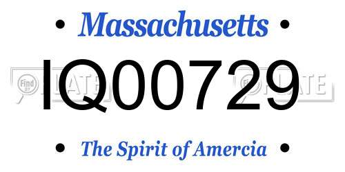 IQ00729 Massachusetts License Plate