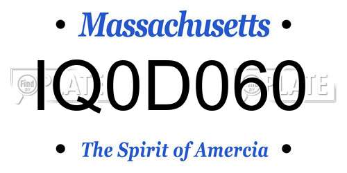 IQ0D060 Massachusetts License Plate