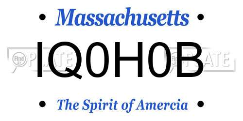 IQ0H0B Massachusetts License Plate