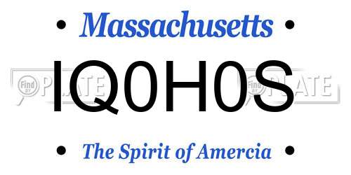 IQ0H0S Massachusetts License Plate