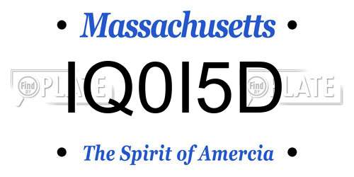 IQ0I5D Massachusetts License Plate