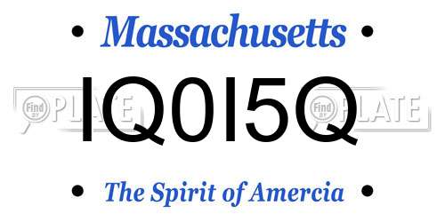 IQ0I5Q Massachusetts License Plate