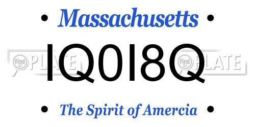 IQ0I8Q Massachusetts License Plate
