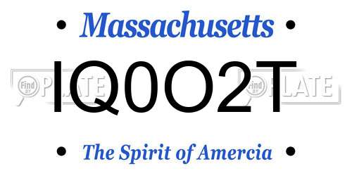 IQ0O2T Massachusetts License Plate