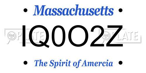 IQ0O2Z Massachusetts License Plate