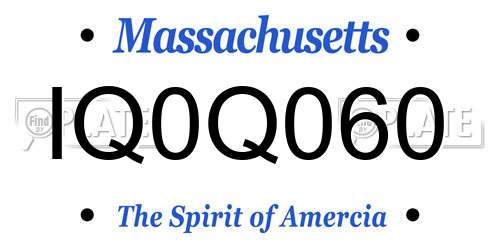 IQ0Q060 Massachusetts License Plate