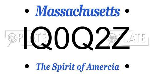 IQ0Q2Z Massachusetts License Plate