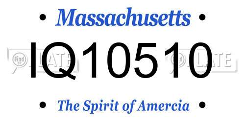 IQ10510 Massachusetts License Plate