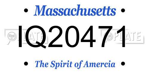 IQ20471 Massachusetts License Plate