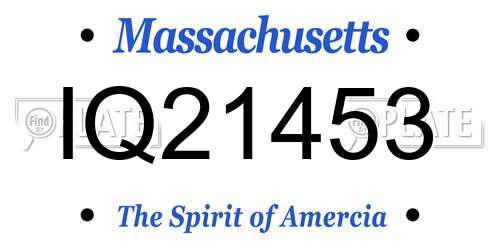 IQ21453 Massachusetts License Plate
