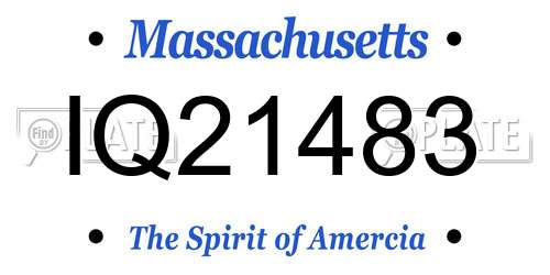 IQ21483 Massachusetts License Plate