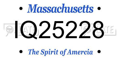 IQ25228 Massachusetts License Plate